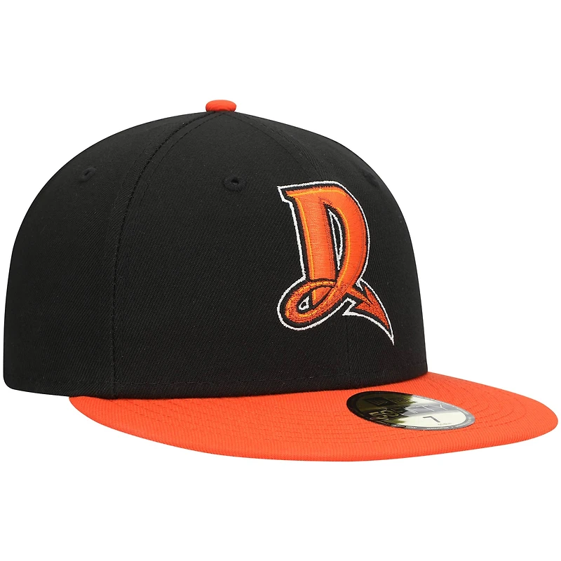 Casquette ajustée New Era 59FIFTY noire pour homme, collection authentique Dayton Dragons, modèle alternatif de l'équipe