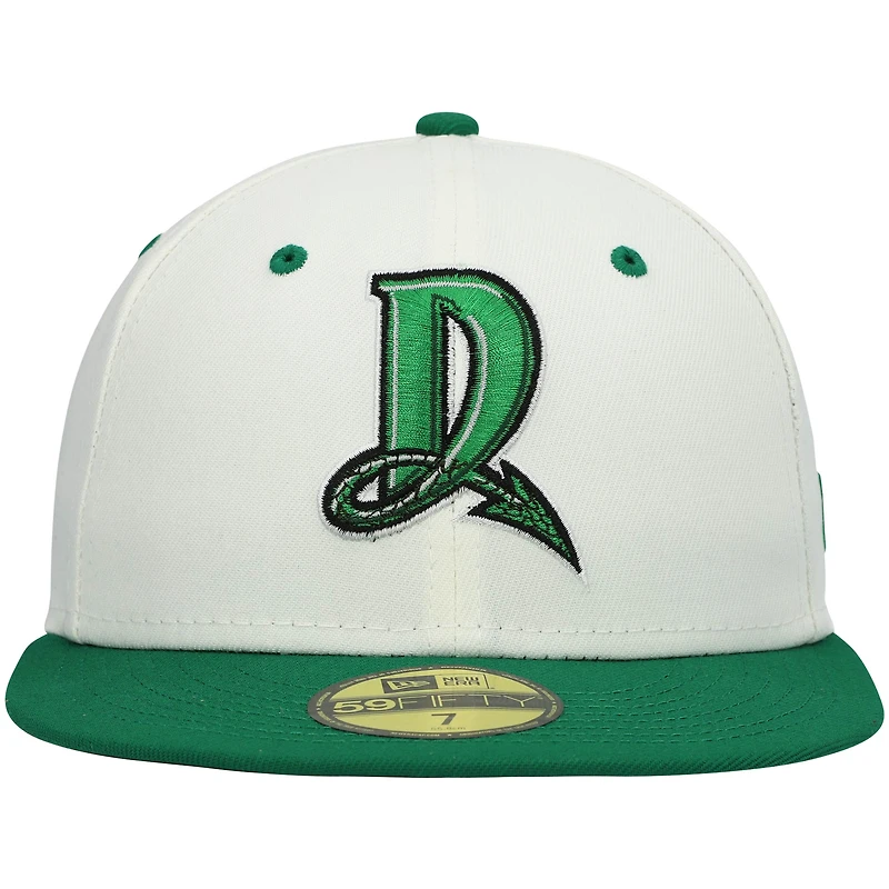 Men's New Era White Dayton Dragons Alternate Authentic Collection 59FIFTY Fitted Hat