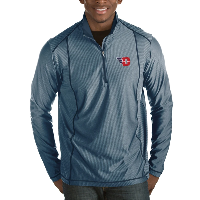 Men's Antigua Navy Dayton Flyers Tempo 1/2-Zip Desert Dry Pullover Jacket