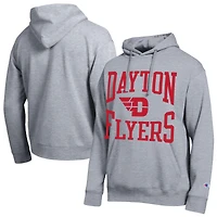 Sweat à capuche Champion gris chiné pour homme, équipe Dayton Flyers
