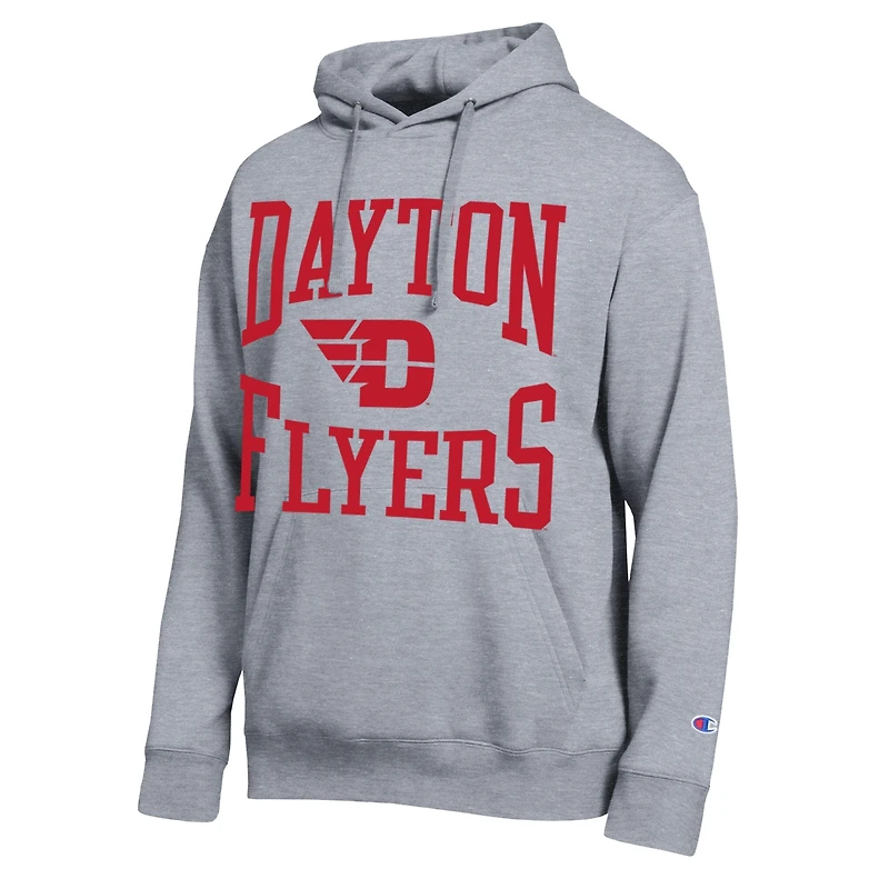 Sweat à capuche Champion gris chiné pour homme, équipe Dayton Flyers