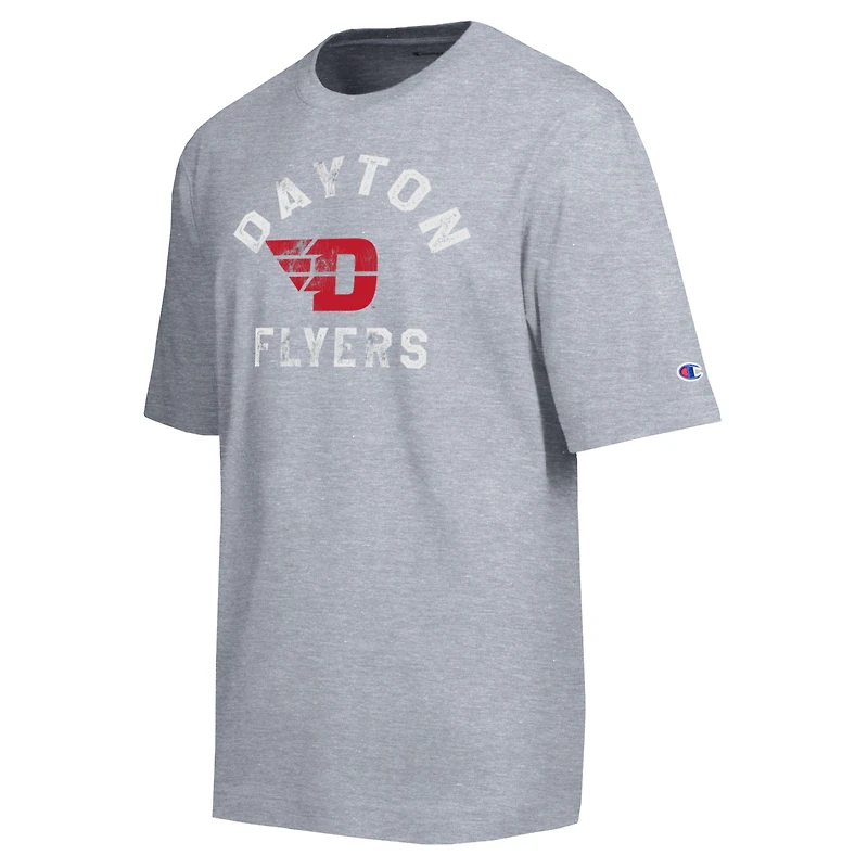 T-shirt d'équipe vieilli Champion gris chiné Dayton Flyers pour hommes