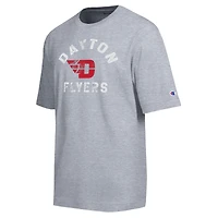 T-shirt d'équipe vieilli Champion gris chiné Dayton Flyers pour hommes
