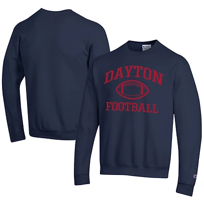 Men's Champion  Navy Dayton Flyers Football Powerblend Pullover Sweatshirt