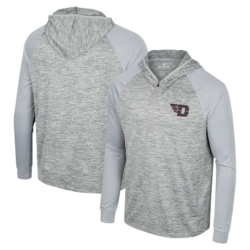 Haut à capuche Cybernetic Raglan quart de zip pour homme Colosseum Gray Dayton Flyers