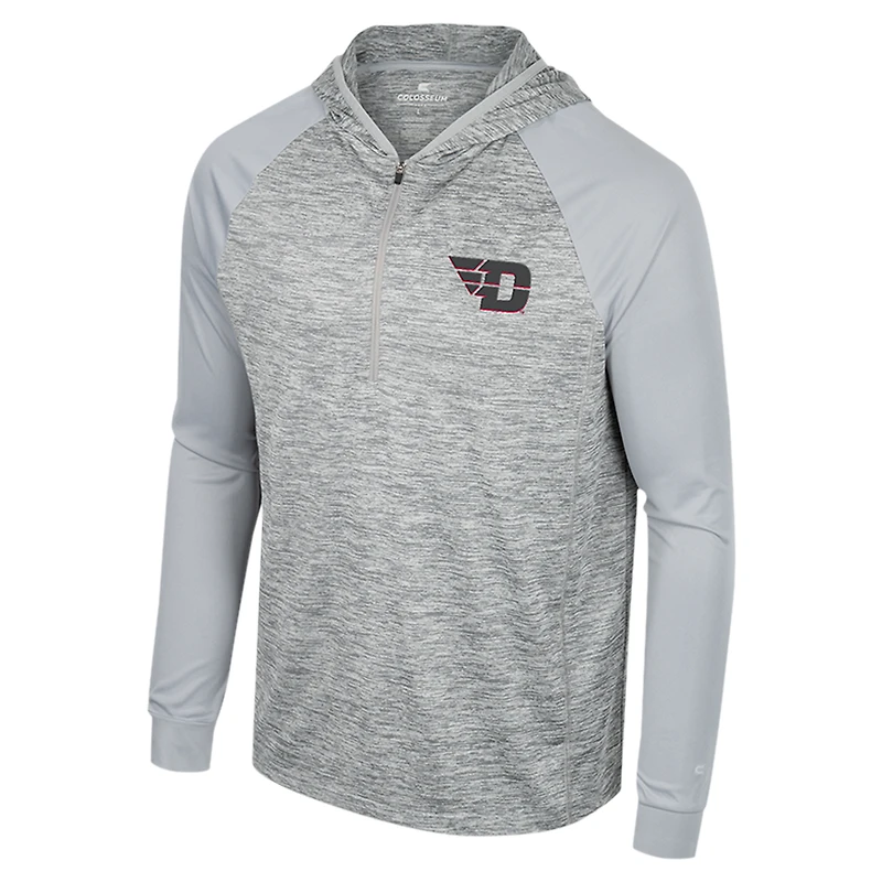 Haut à capuche Cybernetic Raglan quart de zip pour homme Colosseum Gray Dayton Flyers