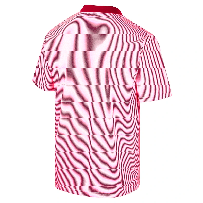 Men's Colosseum White/Red Dayton Flyers Print Stripe Polo