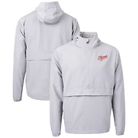 Men's Cutter & Buck  Gray Dayton Flyers Vault Charter Eco Recycled Half-Zip Anorak Jacket