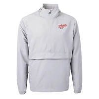 Men's Cutter & Buck  Gray Dayton Flyers Vault Charter Eco Recycled Half-Zip Anorak Jacket