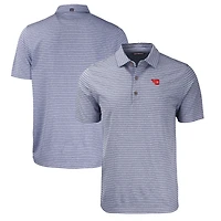 Men's Cutter & Buck  Heather Navy Dayton Flyers Big Tall Forge Eco Stripe Stretch Recycled Polo