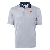Men's Cutter & Buck  Navy/White Dayton Flyers Big Tall Virtue Eco Pique Micro Stripe Recycled Polo