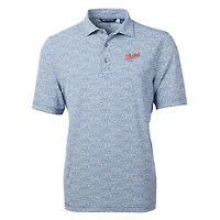 Men's Cutter & Buck  Navy Dayton Flyers Vault DryTec Virtue Eco Pique Botanical Print Recycled Polo