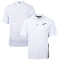 Polo recyclé à imprimé mosaïque en piqué écologique Vault DryTec Virtue pour homme des Flyers de Dayton, blanc Cutter & Buck