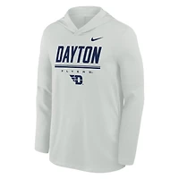 Sweat à capuche léger Dri-FIT Nike Dayton Flyers pour homme, gris