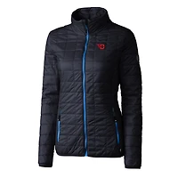 Women's Cutter & Buck Navy Dayton Flyers Rainier Eco Insulated Puffer Full-Zip Jacket