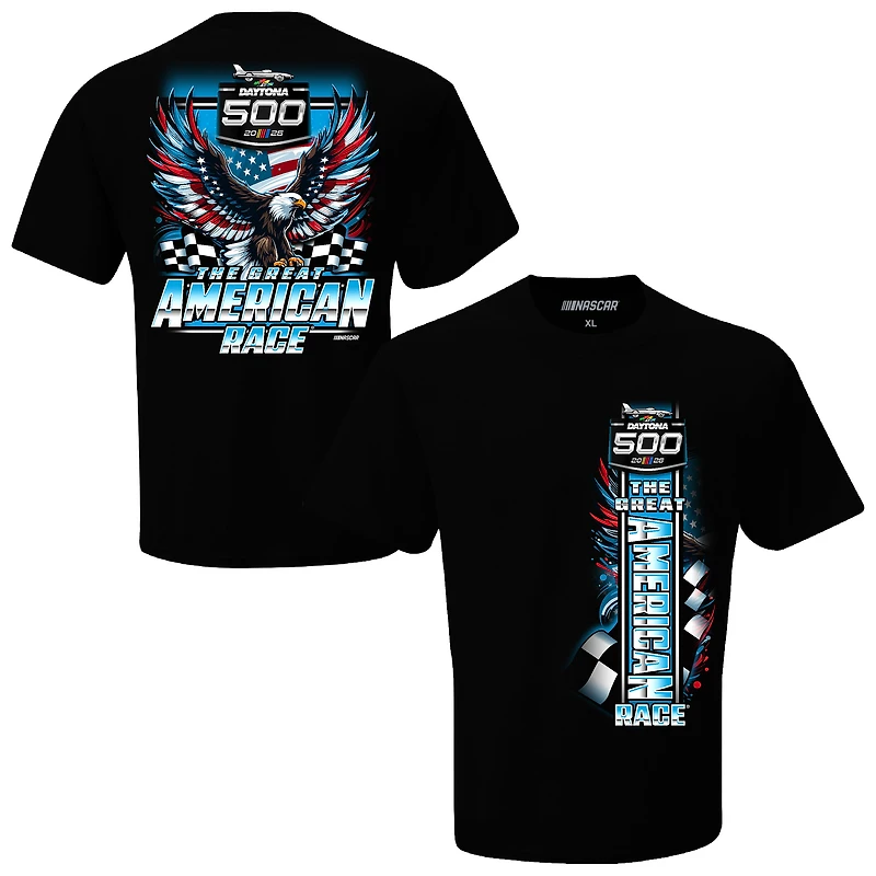 Men's Checkered Flag Sports Black Daytona International Speedway 2026 500 Eagle T-Shirt