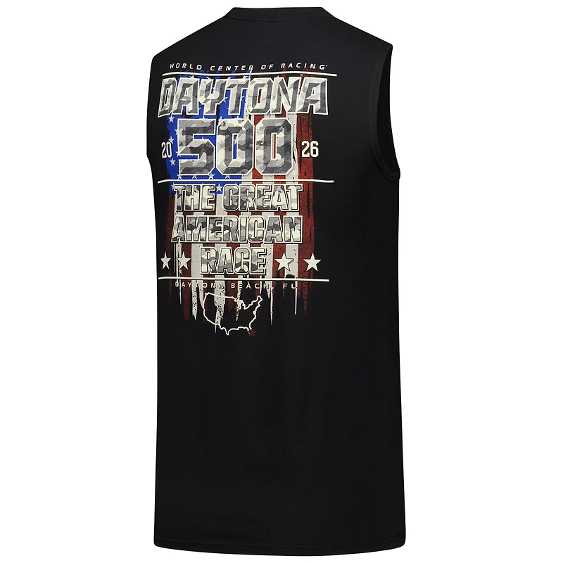 Men's Checkered Flag Sports Black Daytona International Speedway 2026 500 Sleeveless Tank