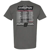 T-shirt homme à carreaux, motif drapeau, couleur anthracite, Tyler Reddick, champion du Daytona 500 2026, anciens champions