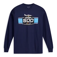 Men's Checkered Flag Sports Navy Daytona International Speedway 2026 500 Logo Long Sleeve T-Shirt