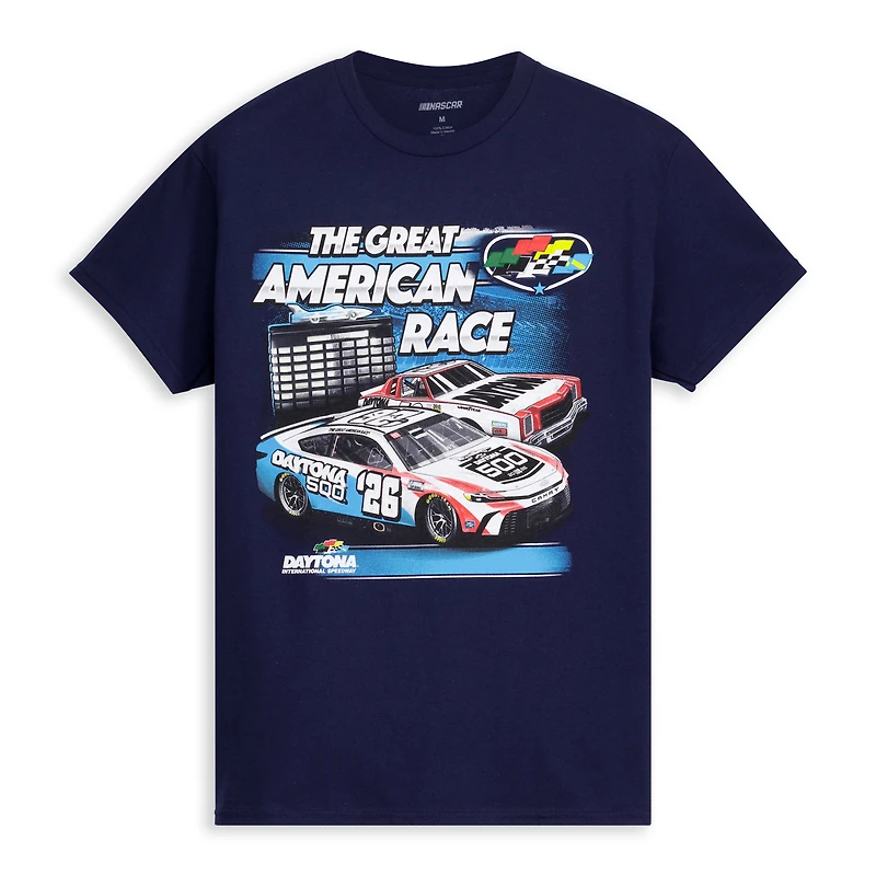 T-shirt homme à damier bleu marine Daytona International Speedway 2026 500, anciens champions