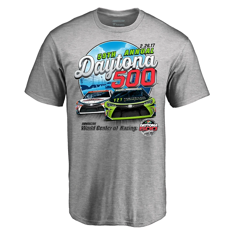 Men's Fanatics Gray 2017 Daytona 500 Lineup T-Shirt