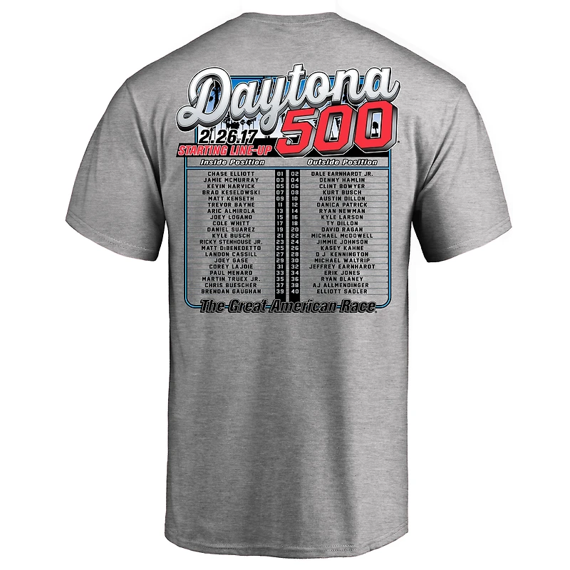 Men's Fanatics Gray 2017 Daytona 500 Lineup T-Shirt