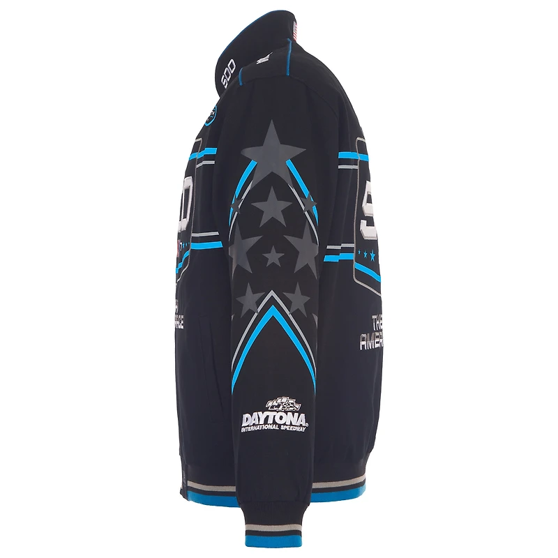 Men's JH Design Black Daytona International Speedway 2027 500 Full-Snap Twill Racing Jacket