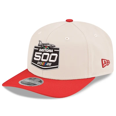 Men's New Era Natural/Red Daytona International Speedway 2026 Daytona 500 9SEVENTY Adjustable Hat