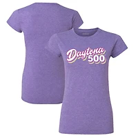 T-shirt Rétro Daytona 500 2022 violet chiné drapeau à carreaux