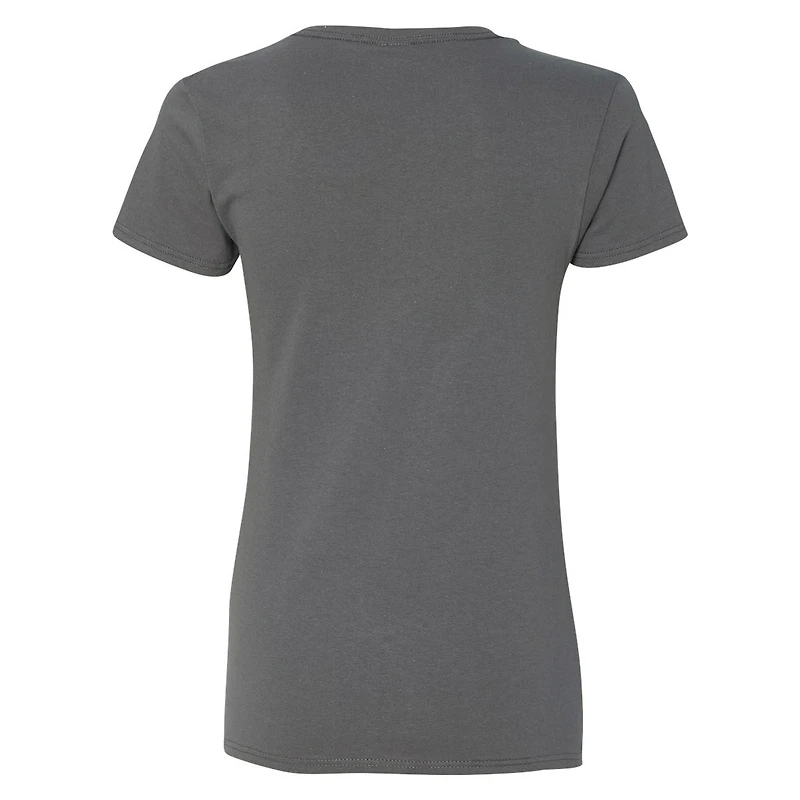 T-shirt à col en V pour femme, motif drapeau carreaux, couleur anthracite, Tyler Reddick, champion du Daytona 500 2026