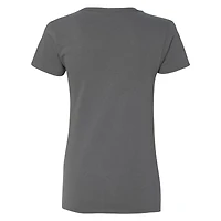 T-shirt à col en V pour femme, motif drapeau carreaux, couleur anthracite, Tyler Reddick, champion du Daytona 500 2026