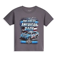 Youth Checkered Flag Sports Charcoal Daytona International Speedway 2026 500 Patriotic T-Shirt