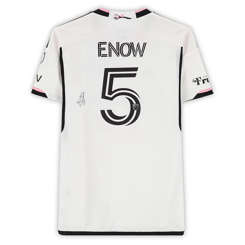 Boris Enow D.C. United Autographed Match-Used #5 White adidas Jersey from the 2024 MLS Season - Size M