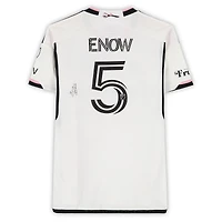 Boris Enow D.C. United Autographed Match-Used #5 White adidas Jersey from the 2024 MLS Season - Size M