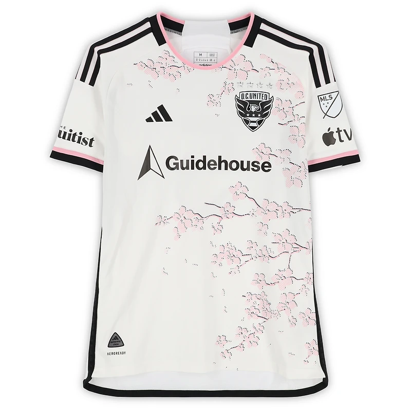 Boris Enow D.C. United Autographed Match-Used #5 White adidas Jersey from the 2024 MLS Season - Size M