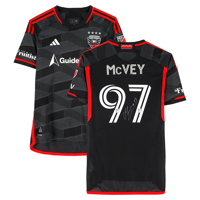 Christopher McVey D.C. United Autographed Match-Used #97 Black adidas Jersey from the 2024 MLS Season - Size L