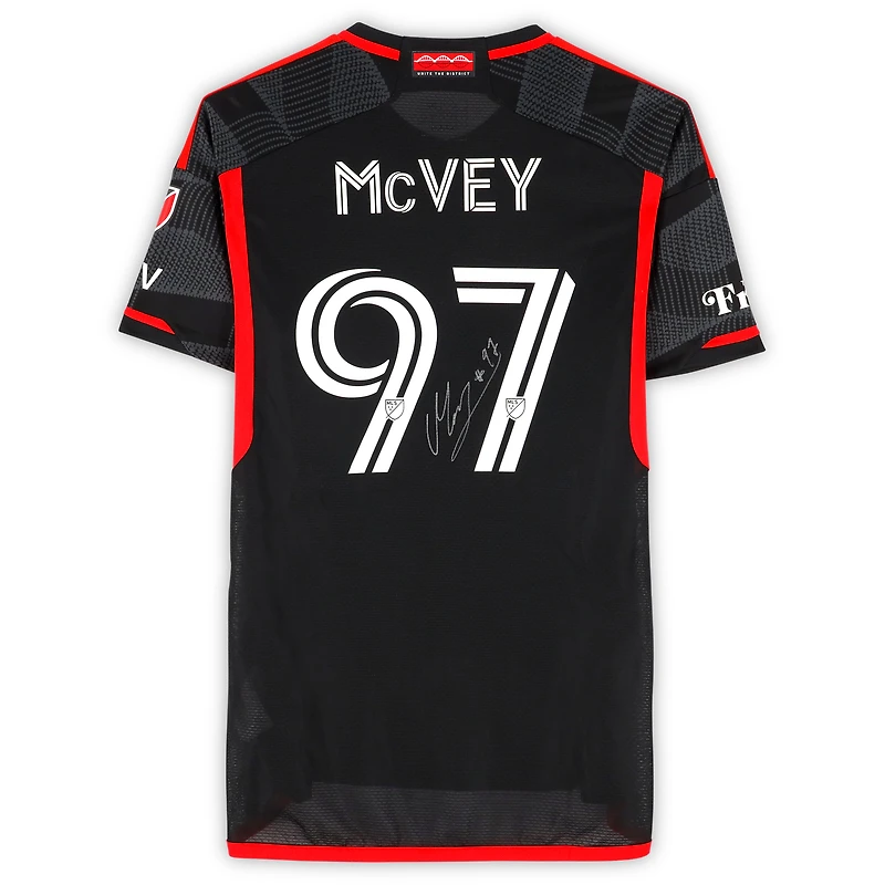 Christopher McVey D.C. United Autographed Match-Used #97 Black adidas Jersey from the 2024 MLS Season - Size L