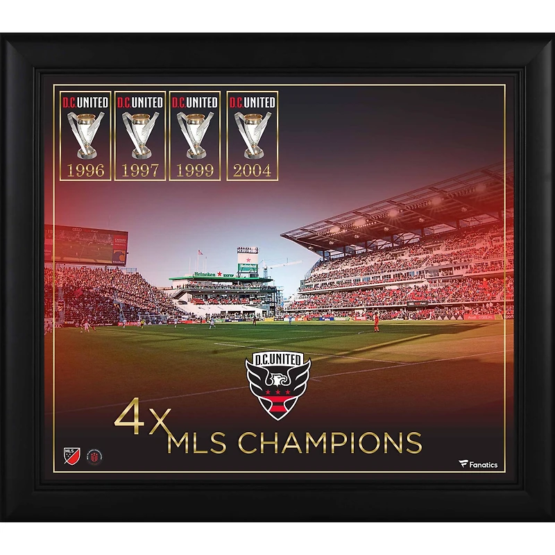 Collage encadré du championnat de la Coupe MLS de 15" x 17" de D.C. United