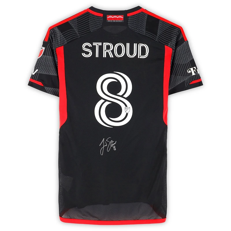 Jared Stroud D.C. United Autographed Match-Used #8 Black adidas Jersey from the 2024 MLS Season - Size S
