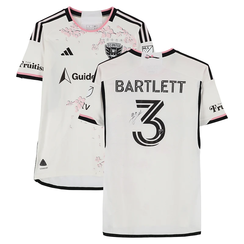 Lucas Bartlett D.C. United Autographed Match-Used #3 White adidas Jersey from the 2024 MLS Season - Size L
