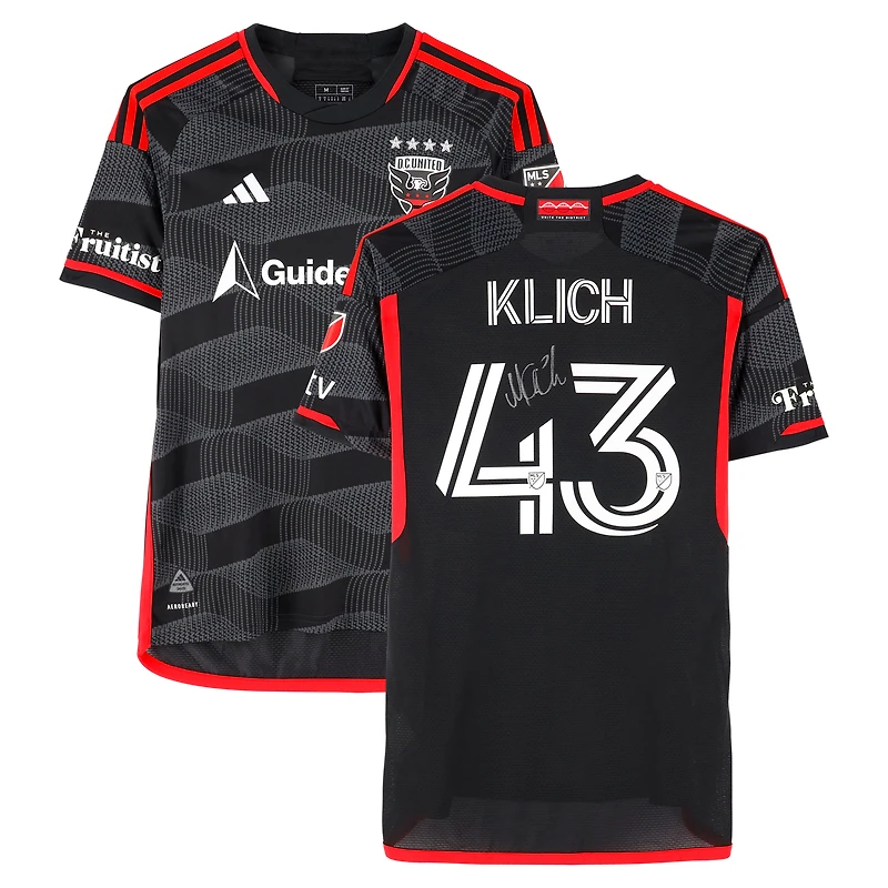 Mateusz Klich D.C. United Autographed Match-Used #43 Black adidas Jersey from the 2024 MLS Season - Size M