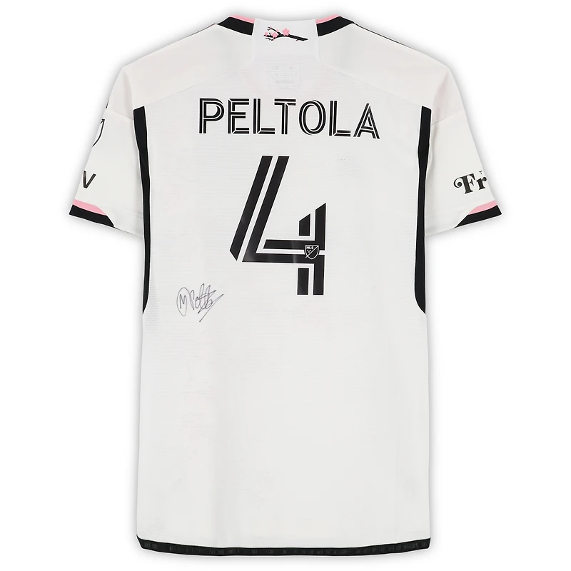 Matti Peltola D.C. United Autographed Match-Used #4 White adidas Jersey from the 2024 MLS Season - Size M