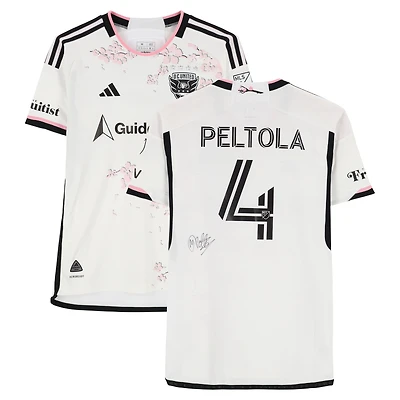 Matti Peltola D.C. United Autographed Match-Used #4 White adidas Jersey from the 2024 MLS Season - Size M