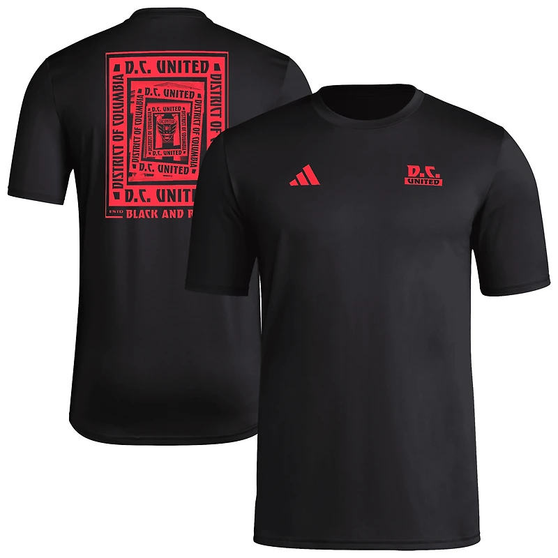 T-shirt cache-cœur adidas noir D.C. United Local pour homme
