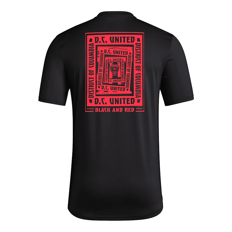 T-shirt cache-cœur adidas noir D.C. United Local pour homme