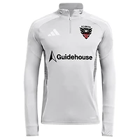 Haut d'entraînement à manches longues et quart de zip adidas Silver D.C. United 2025 AEROREADY pour homme