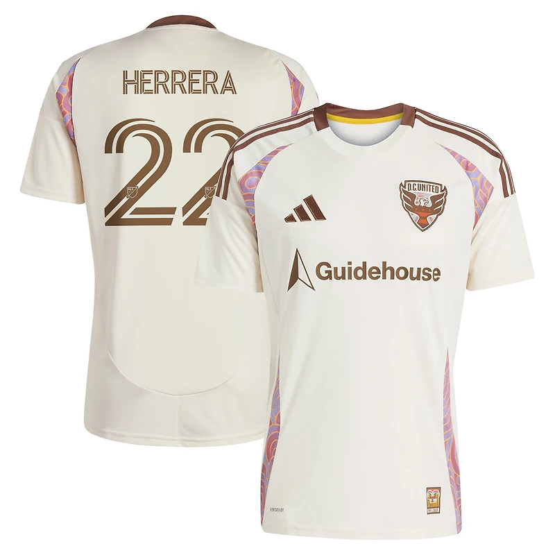Maillot réplique du joueur adidas Aaron Herrera Natural D.C. United 2025 The Soul Kit pour homme