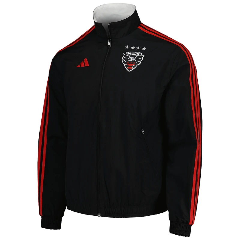 Men's adidas Black/White D.C. United 2023 On-Field Anthem Full-Zip Reversible Team Jacket