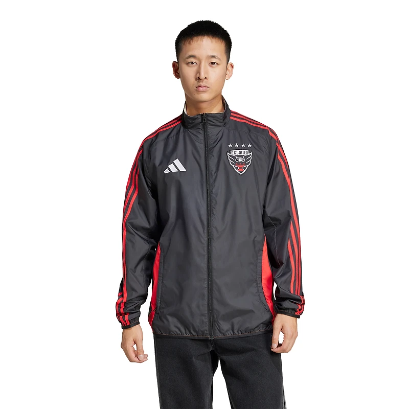 Men's adidas Black/White D.C. United 2025 Anthem Reversible Full-Zip Jacket