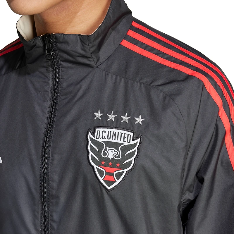 Men's adidas Black/White D.C. United 2025 Anthem Reversible Full-Zip Jacket